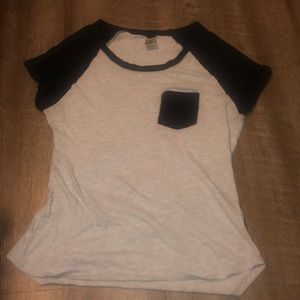 Grey and Black Pocket Tee